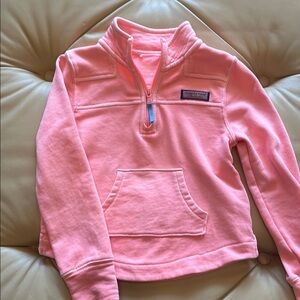 Vineyard Vines sherbet orange quarter zip Pullover- girls xs